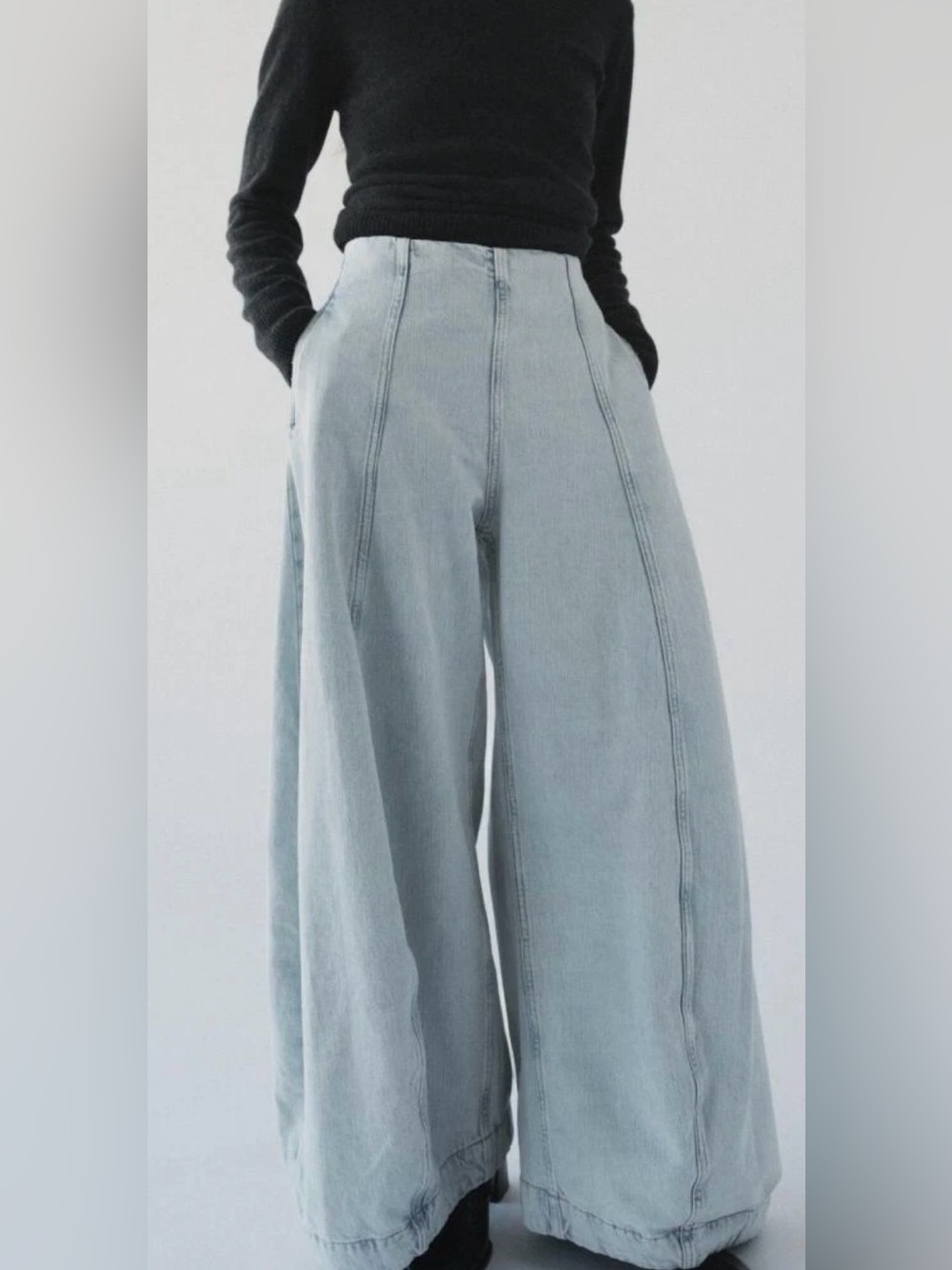 Zara ZW Collection High-Waisted Balloon Leg Jeans NWT